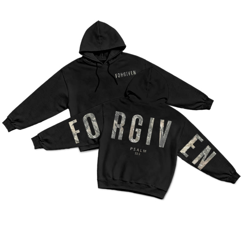 Forgiven Dead Leaves Camouflage Print Hoodie - Black - US16-18(2XL) - image 2
