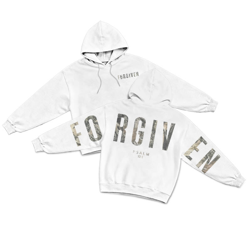 Forgiven Dead Leaves Camouflage Print Hoodie - White - US16-18(2XL) - image 1