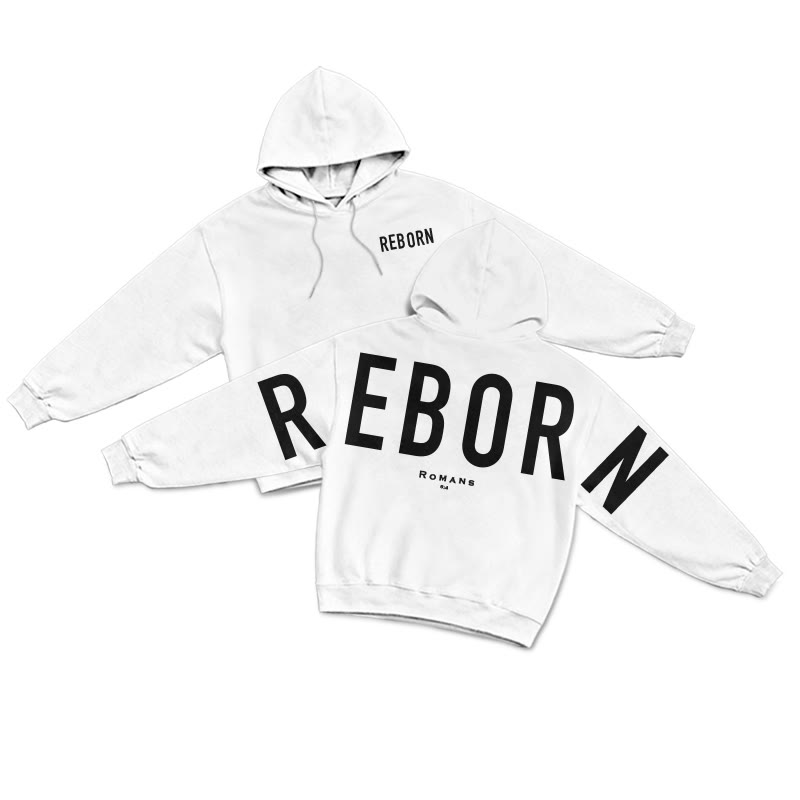 Reborn Romans 6:4 Print Hoodie - White - US16-18(2XL) - image 1