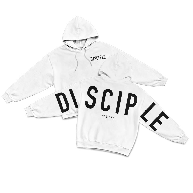 Unisex Disciple Matthew 28:19 Print Hoodie - White - US16-18(2XL) - image 1