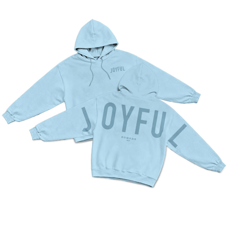 Unisex Joyful Romans 12:12 Print Hoodie - Blue - US16-18(2XL) - image 11