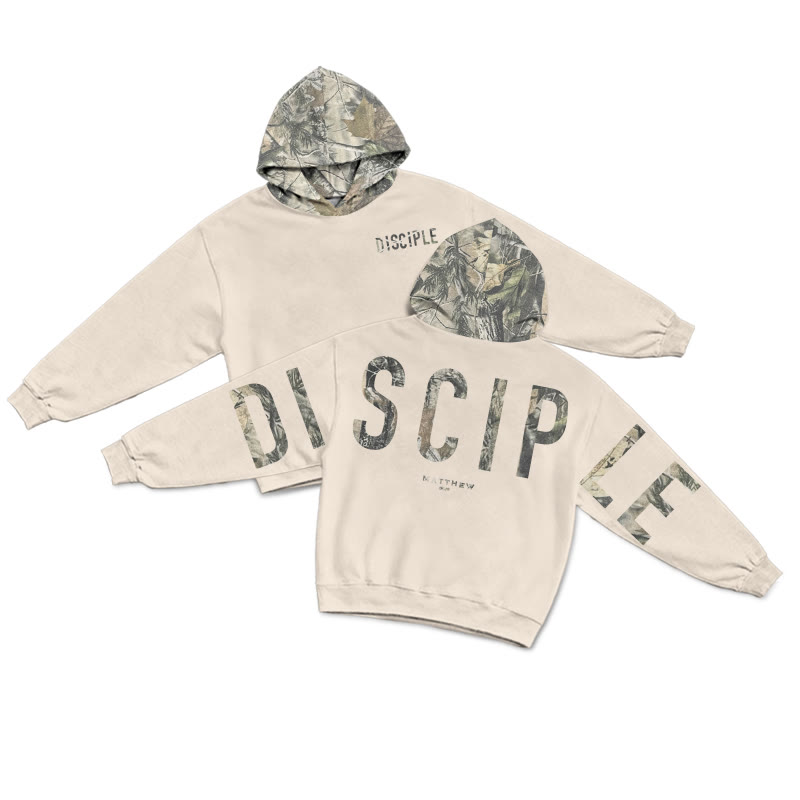 Disciple Matthew 28:19 Dead Leaves Camouflage Print Hoodie - Apricot - US28-30(4XL) - image 12