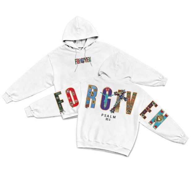 Gemstone Forgiven Psalm 32:1 Print Hoodie - White - US16-18(2XL) - image 1