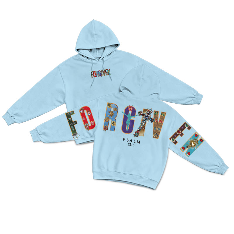 Gemstone Forgiven Psalm 32:1 Print Hoodie - Blue - US16-18(2XL) - image 14