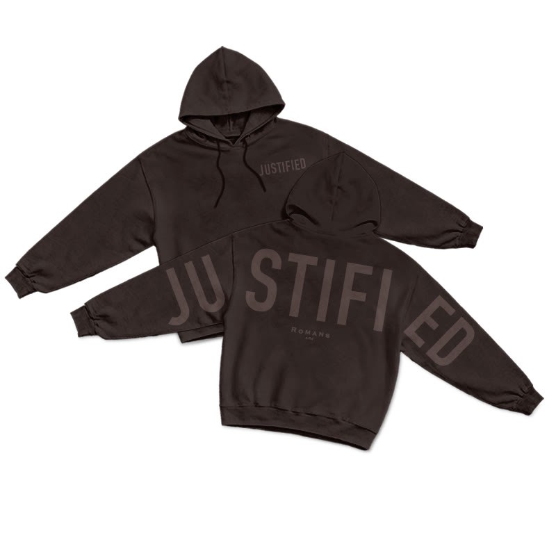 Justified Romans 3:24 Print Hoodie - Coffee - US16-18(2XL) - image 11