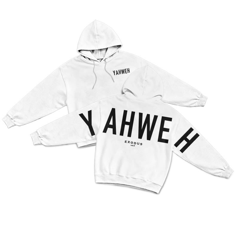Unisex Yahweh Exodus 14:14 Print Hoodie - White - US16-18(2XL) - image 11