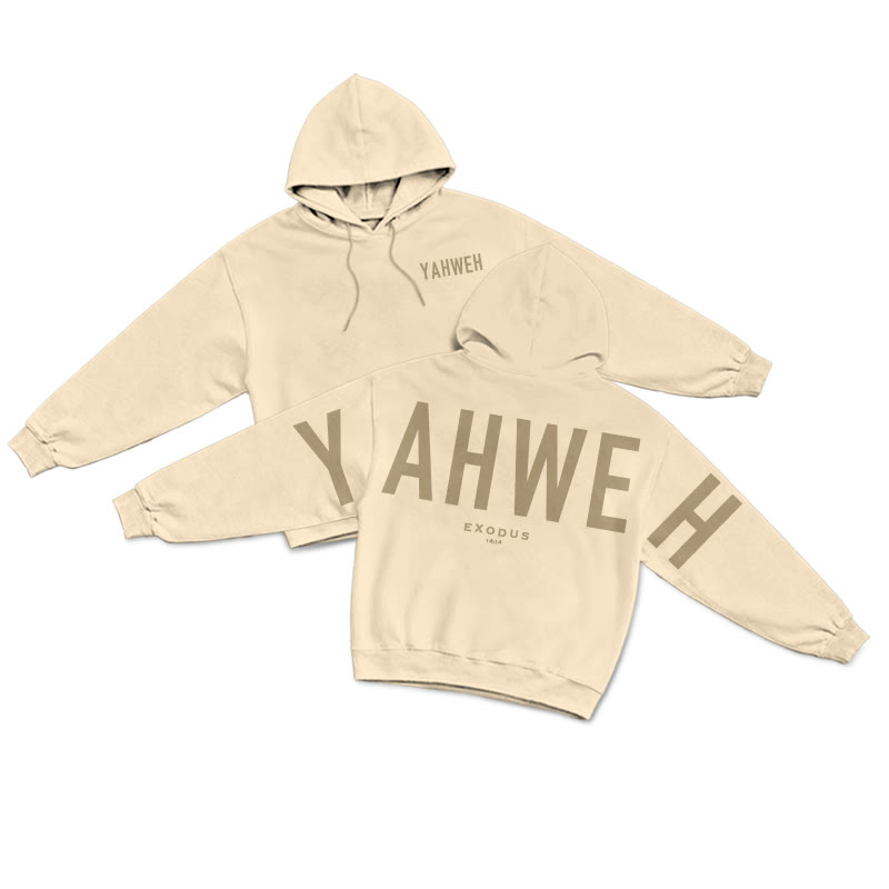 Unisex Yahweh Exodus 14:14 Print Hoodie - Apricot - US16-18(2XL) - image 1