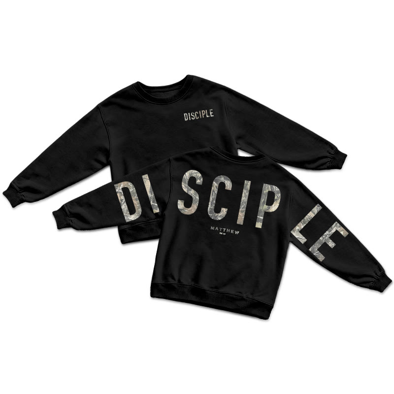 Dead Leaves Camouflage Disciple Matthew 28:19 Print Sweatshirt - Black - US16-18(2XL) - image 2