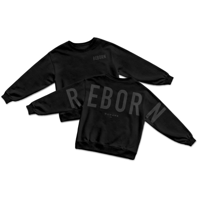 Reborn Romans 6:4 Print Sweatshirt - Black - US16-18(2XL) - image 2