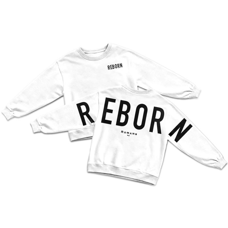 Reborn Romans 6:4 Print Sweatshirt - White - US16-18(2XL) - image 1