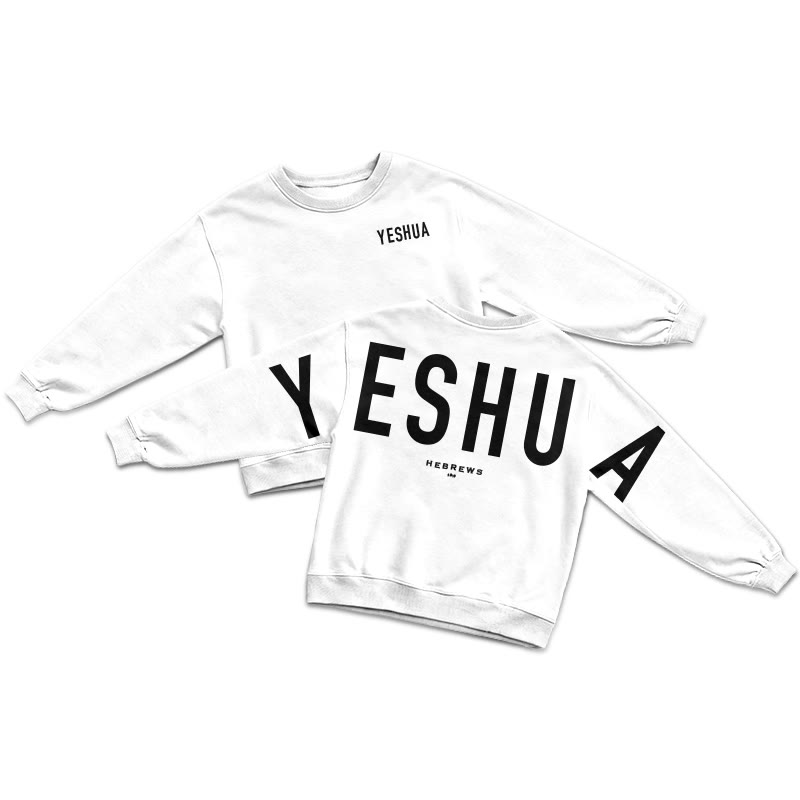 Yeshua Hebrews 13:8 Print Sweatshirt - White - US16-18(2XL) - image 1
