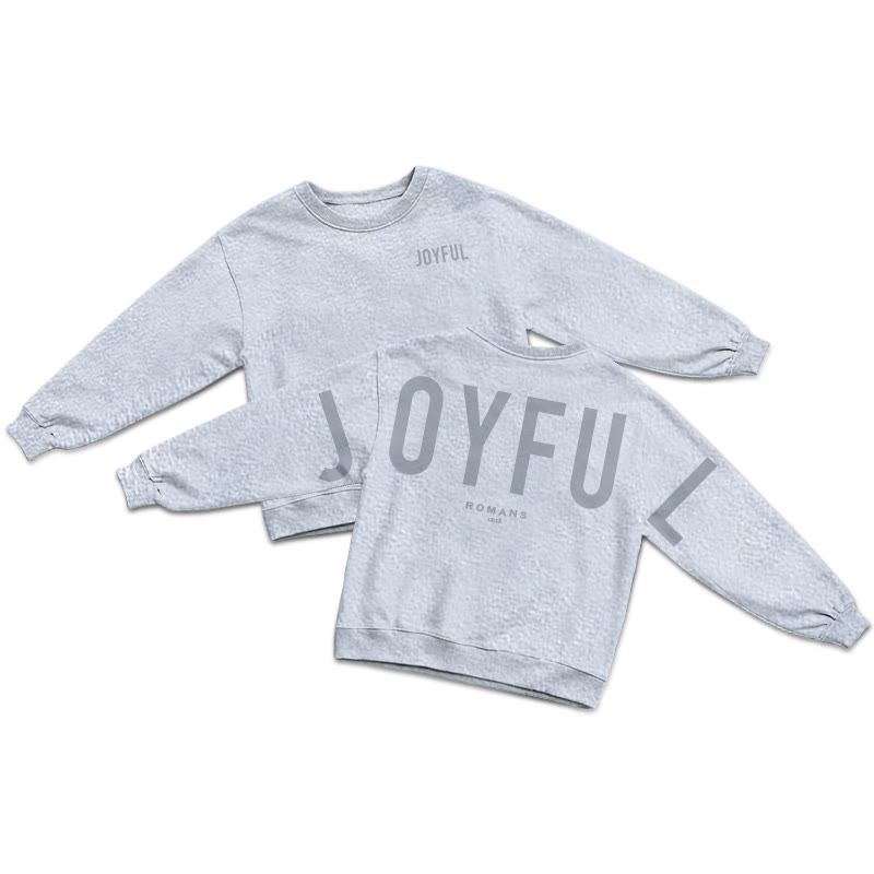Joyful Romans 12:12 Print Sweatshirt - Grey - US16-18(2XL) - image 1