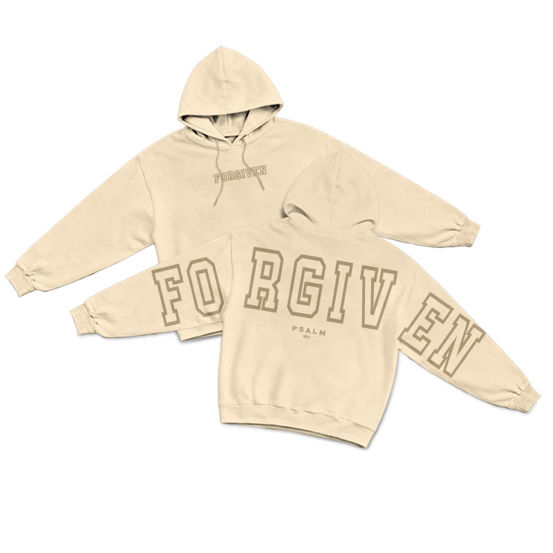 Forgiven PSALM 32:1 Hollow Print Hoodie - Apricot - US16-18(2XL) - image 4
