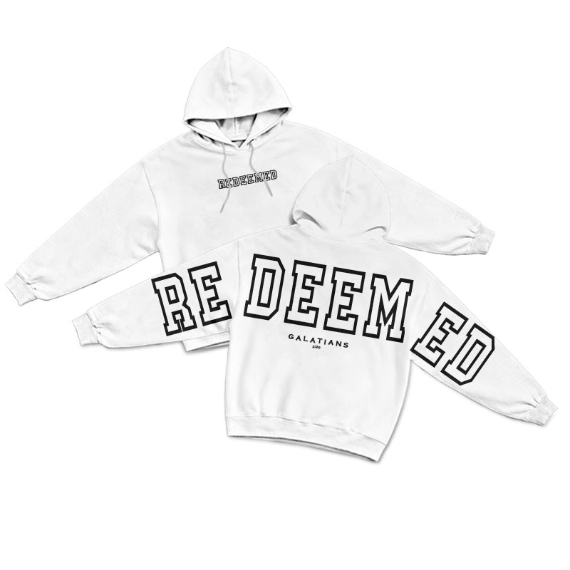 REDEEMED GALATIANS 2:20 Hollow Print Hoodie - White - US16-18(2XL) - image 2
