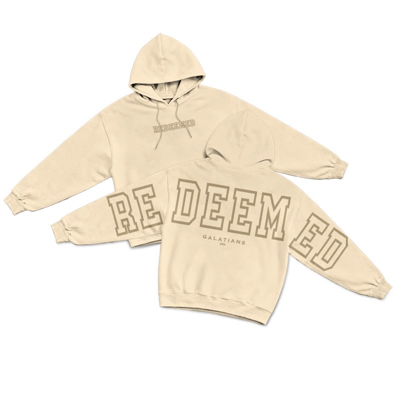 REDEEMED GALATIANS 2:20 Hollow Print Hoodie - Apricot - US16-18(2XL) - image 1