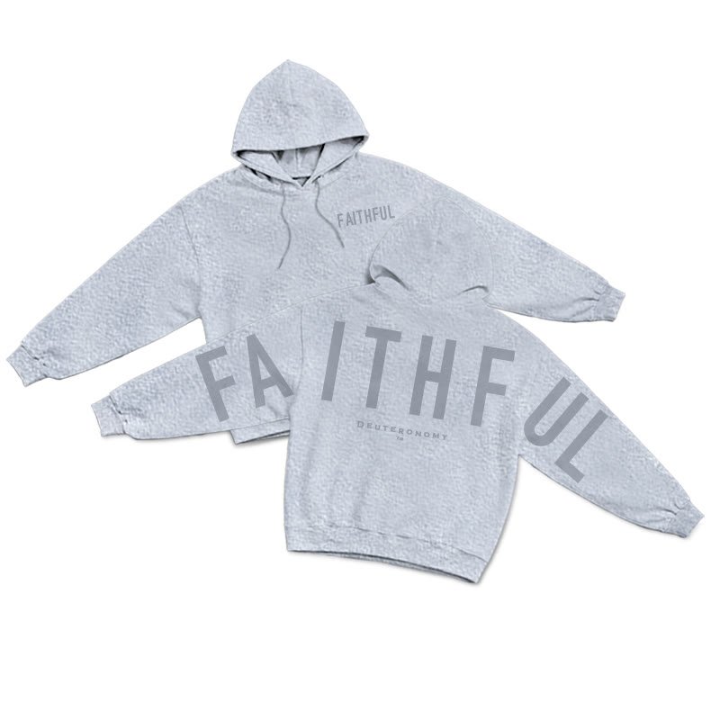 Faithful Deuteronomy 7:9 Print Hoodie - Grey - US16-18(2XL) - image 1