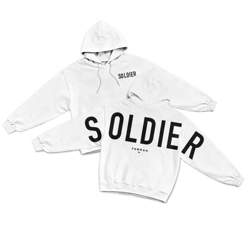 Soldier Joshua 1:9 Print Hoodie - White - US16-18(2XL) - image 1