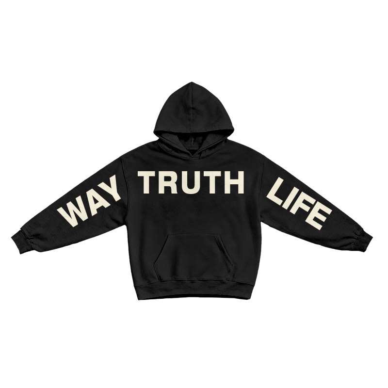 Jesus Is The Way The Truth The Life Creative Print Hoodie - Black - US16-18(2XL) - image 2