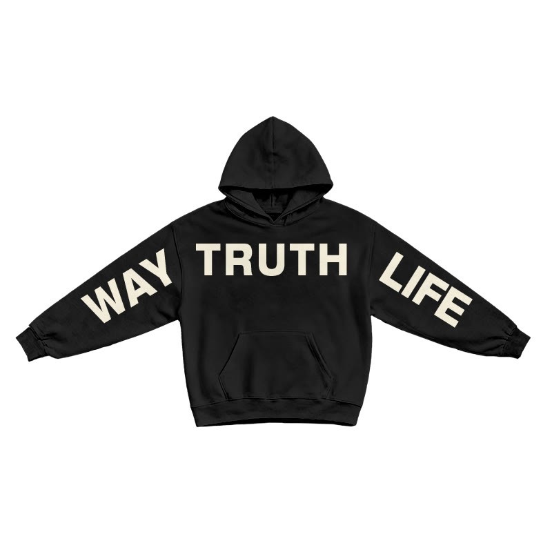Jesus Is The Way The Truth The Life Creative Print Hoodie - Black - US16-18(2XL) - image 2