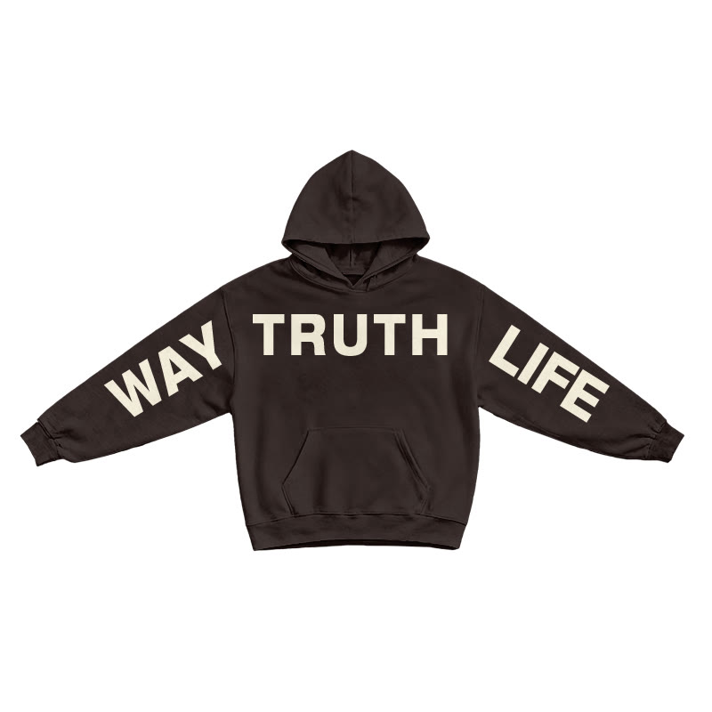 Jesus Is The Way The Truth The Life Creative Print Hoodie - Coffee - US16-18(2XL) - image 1