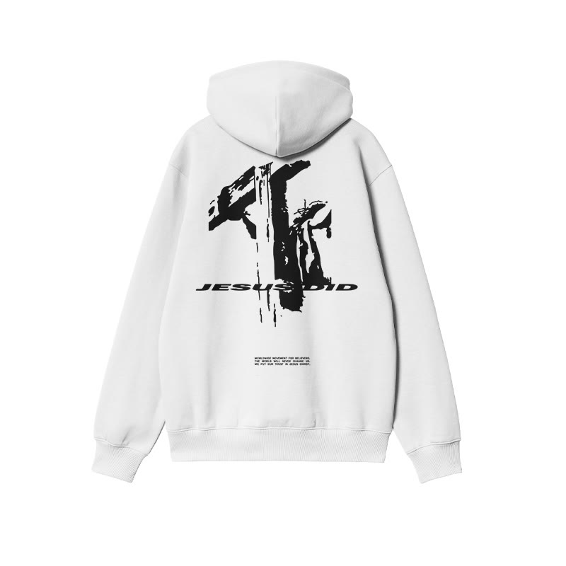 Jesus Did Print Hoodie - White - US16-18(2XL) - image 2