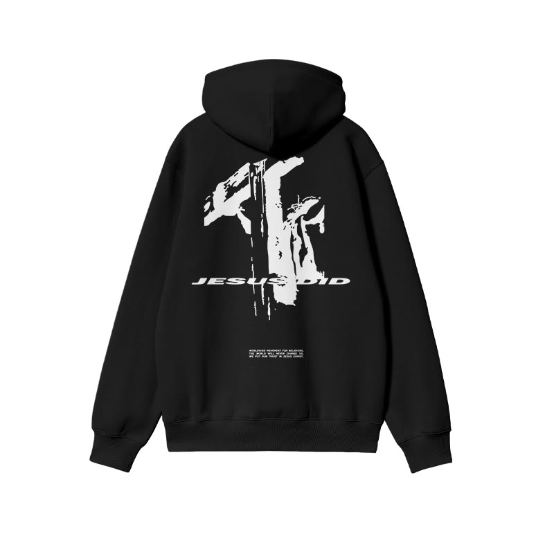 Jesus Did Print Hoodie - Black - US16-18(2XL) - image 1