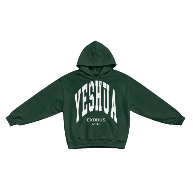 Yahweh Exodus 14:14 Print Causal Hoodie - Dark Green - US16-18(2XL) - image 6