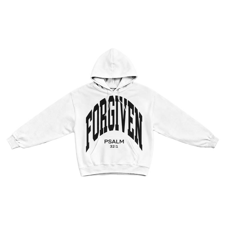 Forgiven Psalm 32:1 Print Causal Hoodie - White - US16-18(2XL) - image 1