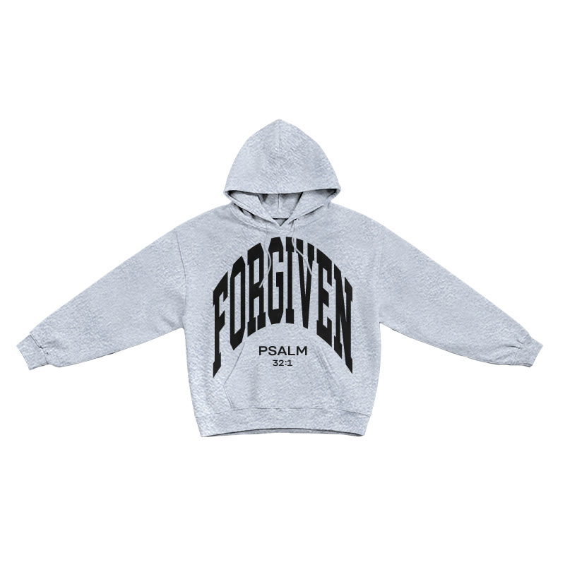 Forgiven Psalm 32:1 Print Causal Hoodie - Grey - US16-18(2XL) - image 3