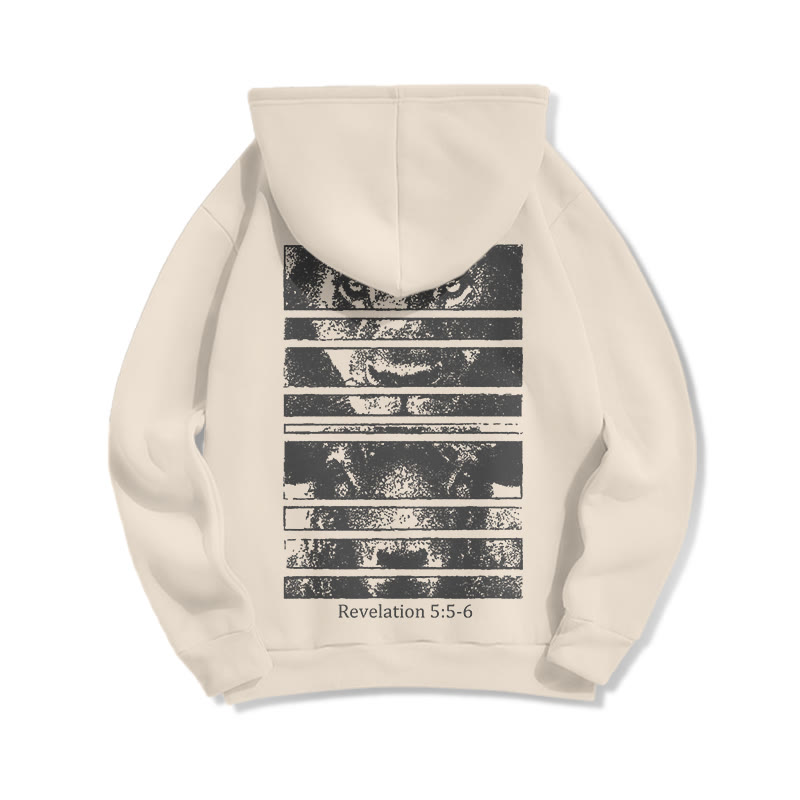 Unisex Revelation 5:5-6 Print Half Zip Hoodie - image 2