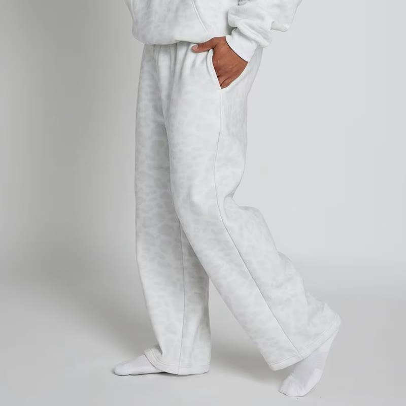 Leopard Design Print Causal Pants - Light Gray - 5XL - image 5