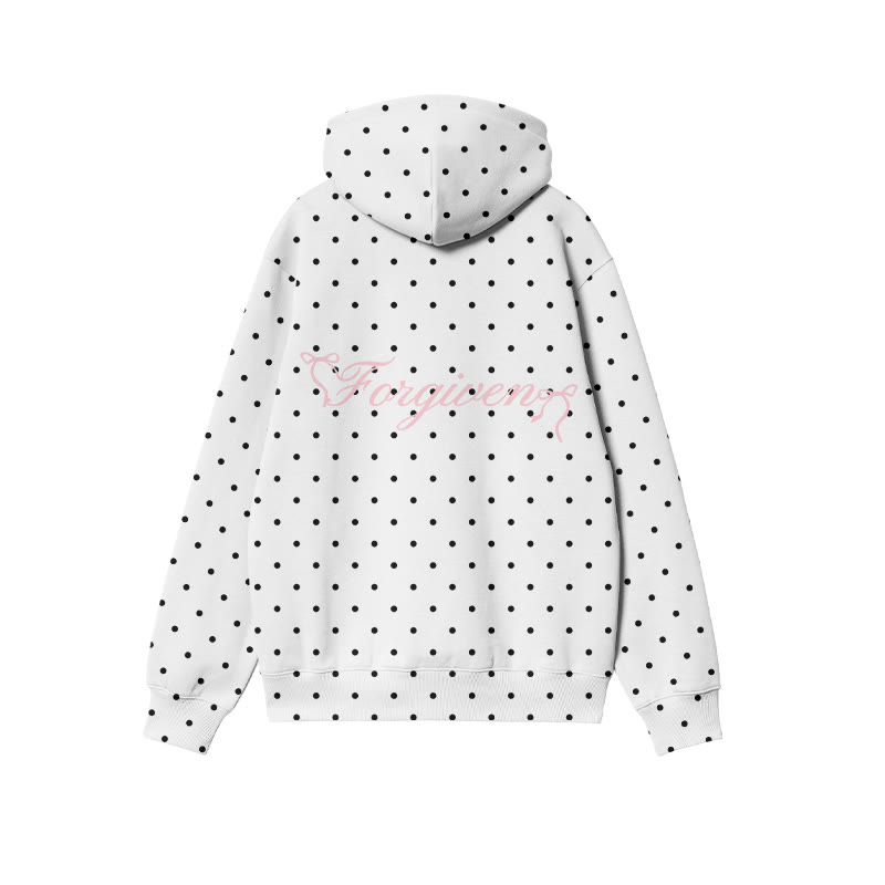 Forgiven Bowknot And Polka Dot Print Causal Hoodie - image 1