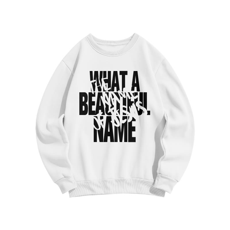What A Beautiful Name The Name Of Jesus Print Sweatshirt - White - US16-18(2XL) - image 2