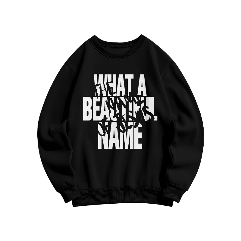 What A Beautiful Name The Name Of Jesus Print Sweatshirt - Black - US16-18(2XL) - image 1