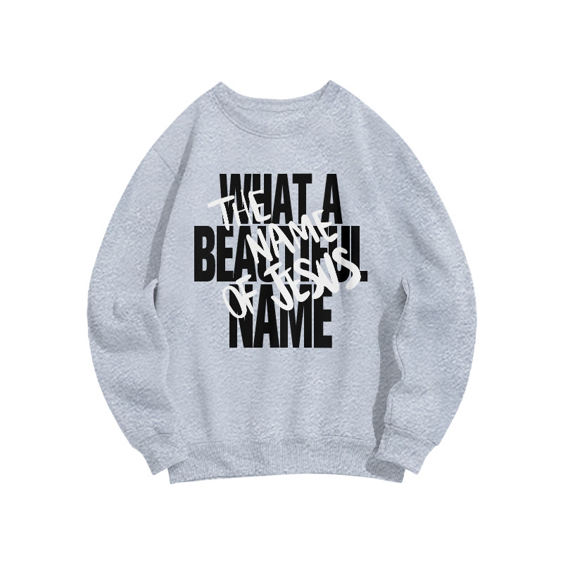 What A Beautiful Name The Name Of Jesus Print Sweatshirt - Grey - US16-18(2XL) - image 3