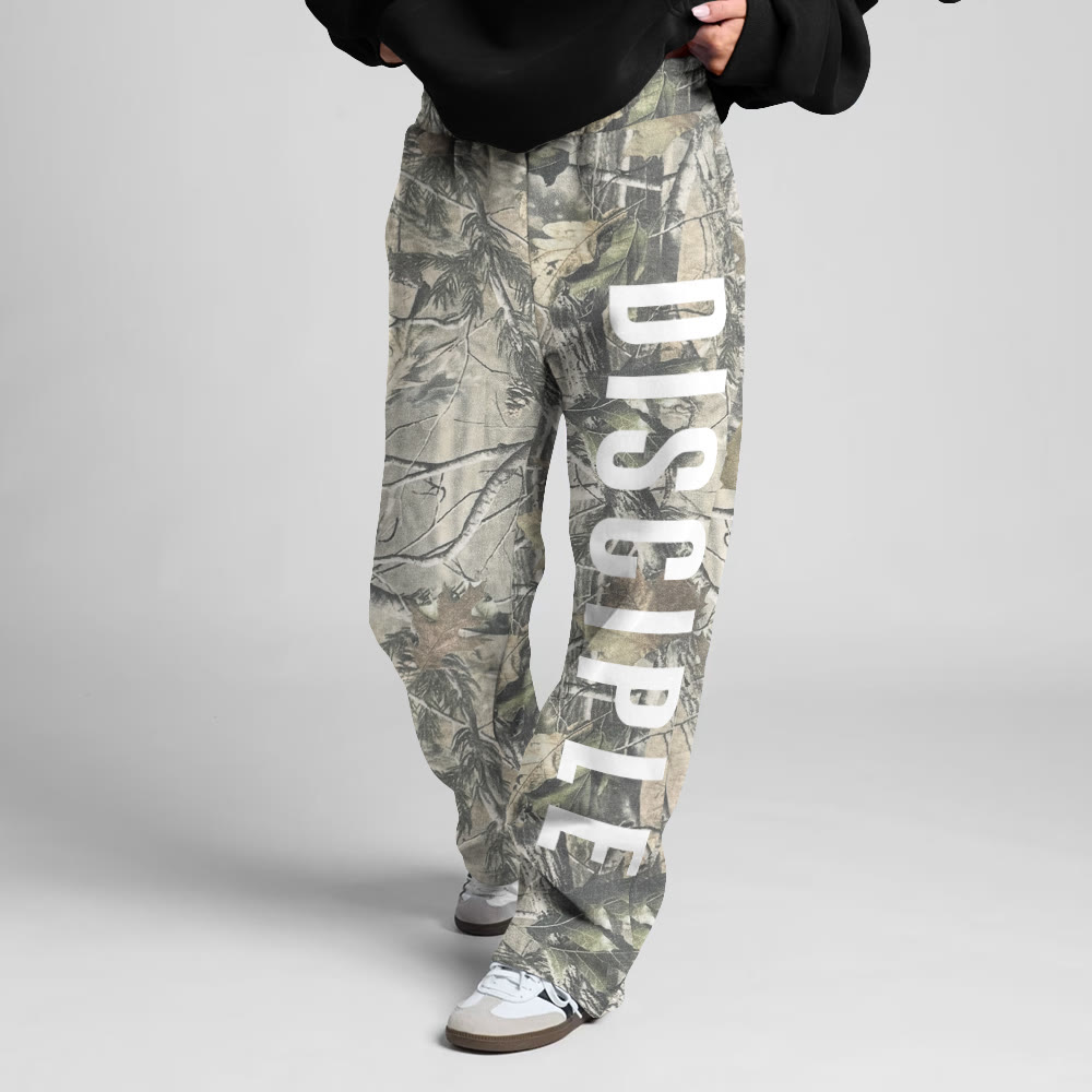 Dead Leaves Camouflage Disciple Print Straight-leg Sweatpants - image 2
