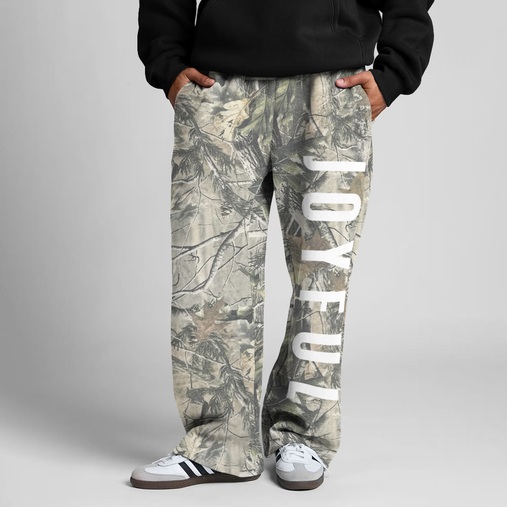 Dead Leaves Camouflage Joyful Print Straight-leg Sweatpants - image 2