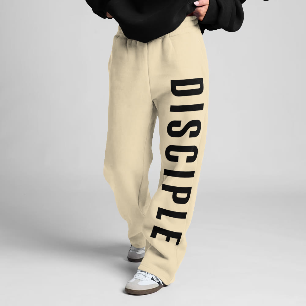 Disciple Print Straight-leg Sweatpants - Apricot - 5XL - image 2