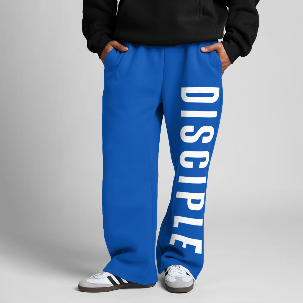 Disciple Print Straight-leg Sweatpants - Blue - 5XL - image 8