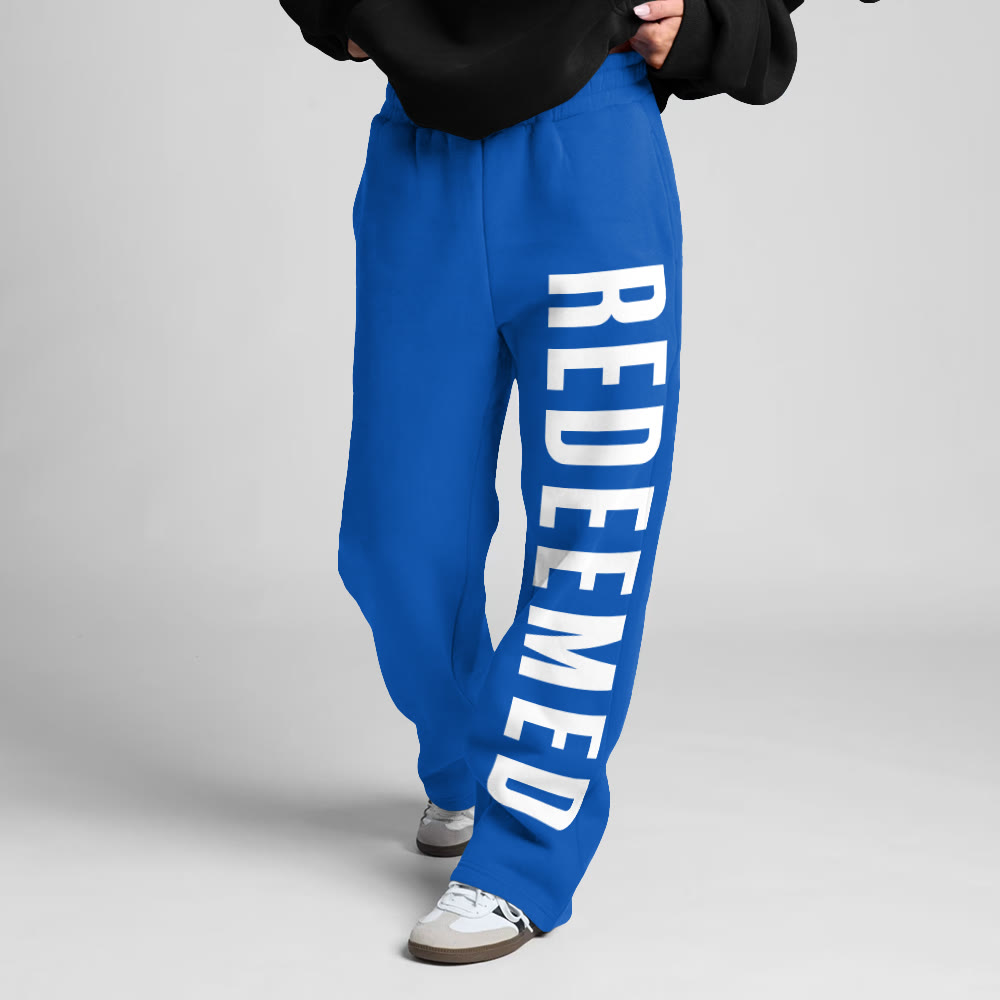 Redeemed Print Straight-leg Sweatpants - Blue - 5XL - image 8