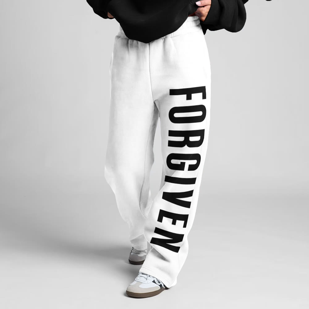Forgiven Print Straight-leg Sweatpants - White - 5XL - image 2