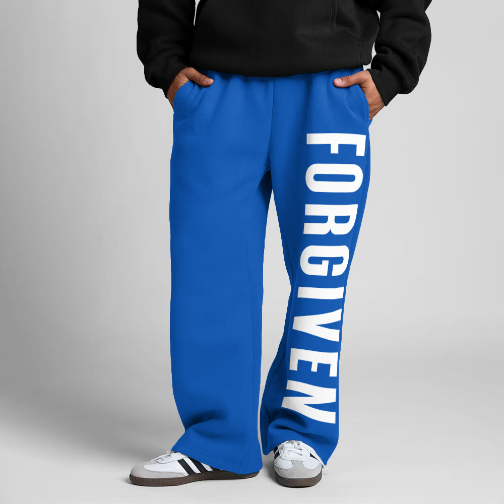 Forgiven Print Straight-leg Sweatpants - Blue - 5XL - image 7
