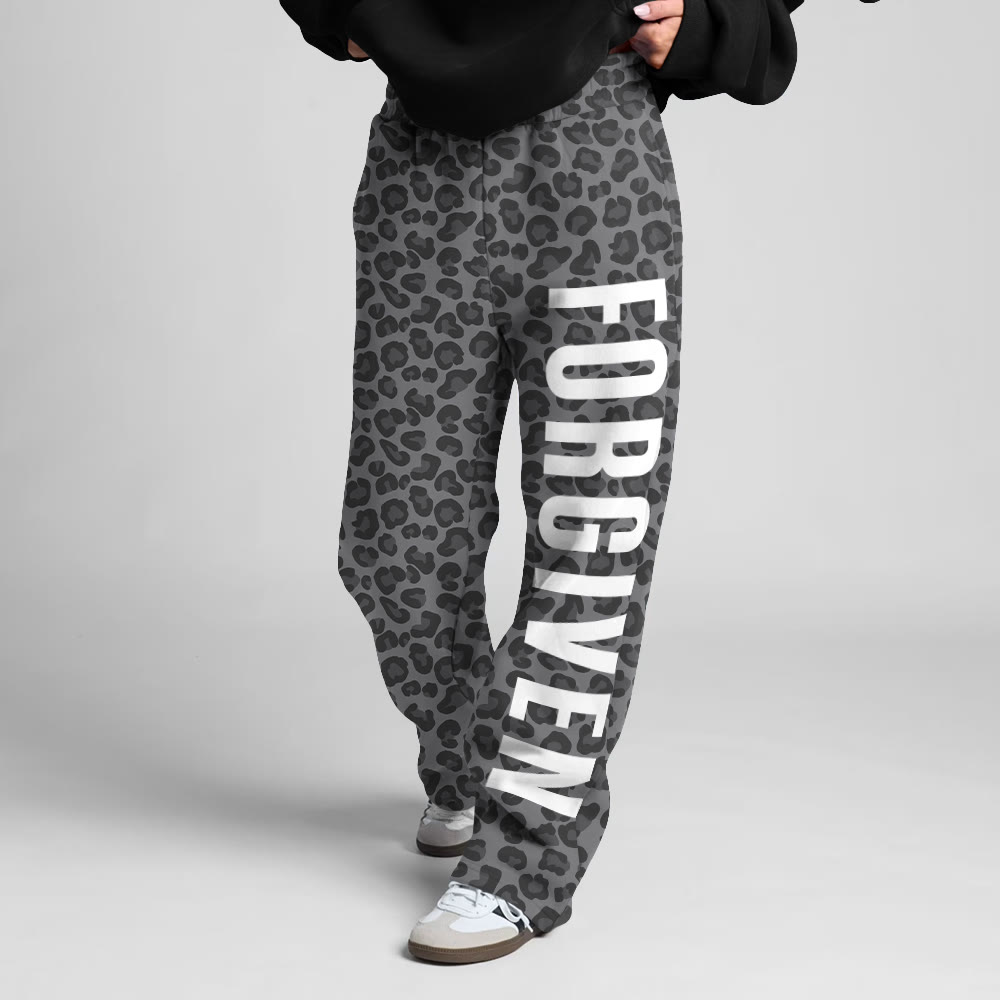 Forgiven Leopard Design Print Straight-leg Sweatpants - image 2