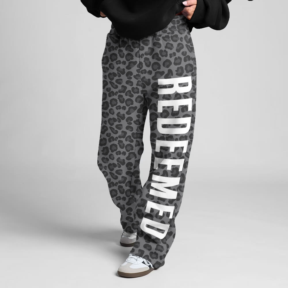 Redeemed Leopard Design Print Straight-leg Sweatpants - image 2