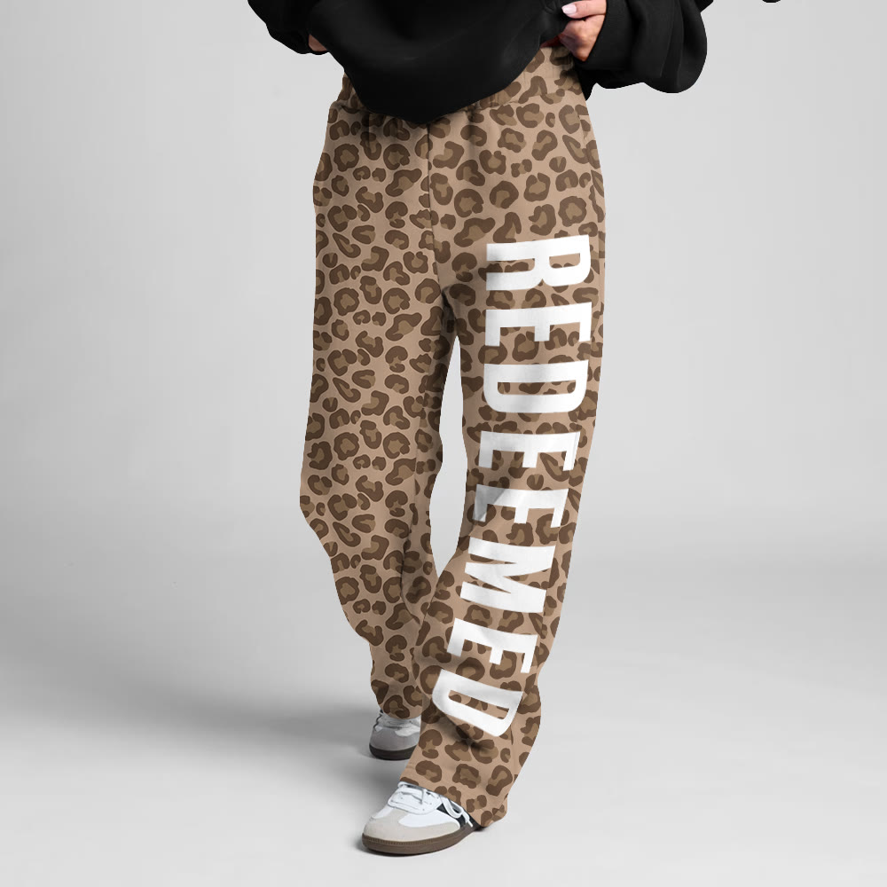 Redeemed Leopard Design Print Straight-leg Sweatpants - image 6