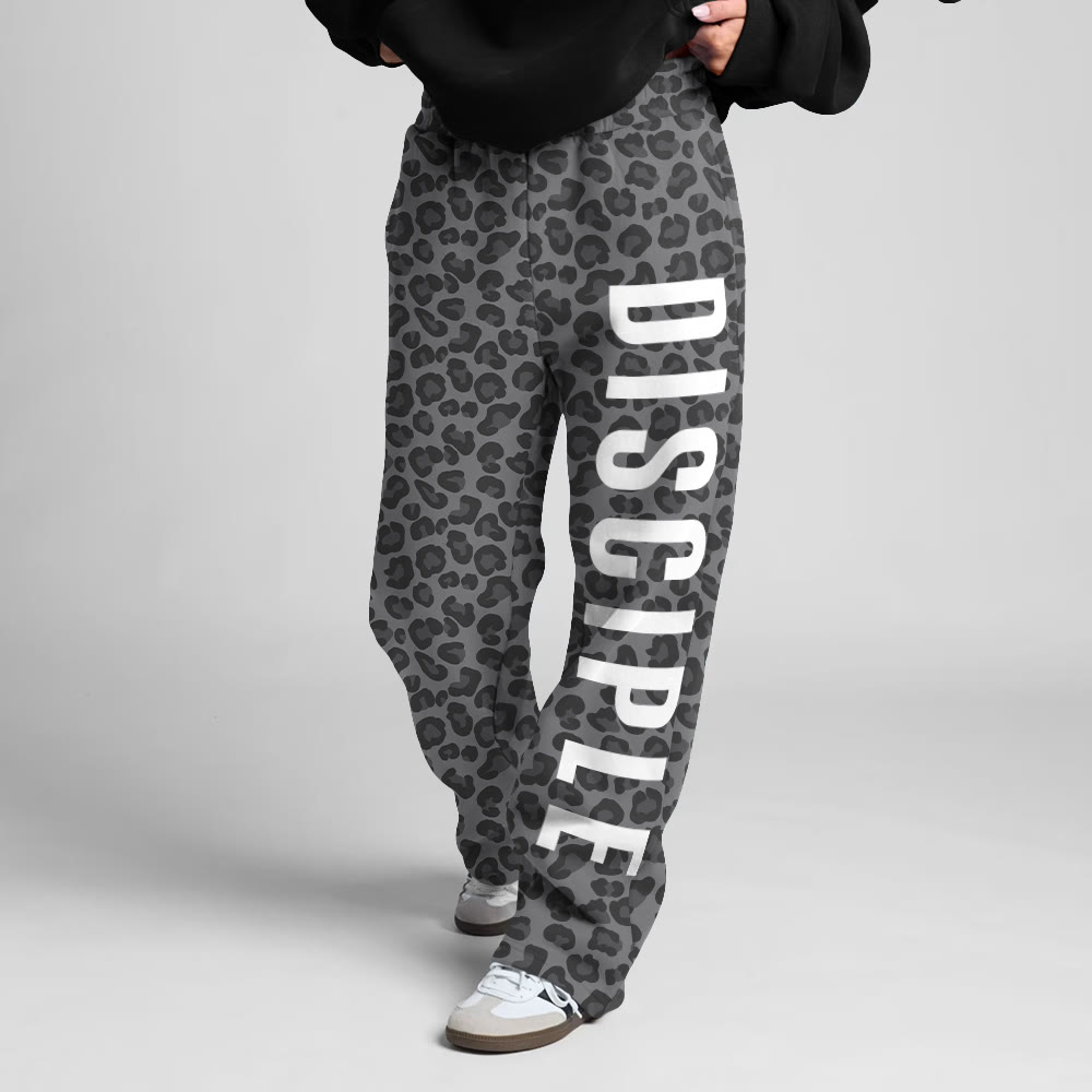 Disciple Leopard Design Print Straight-leg Sweatpants - image 4