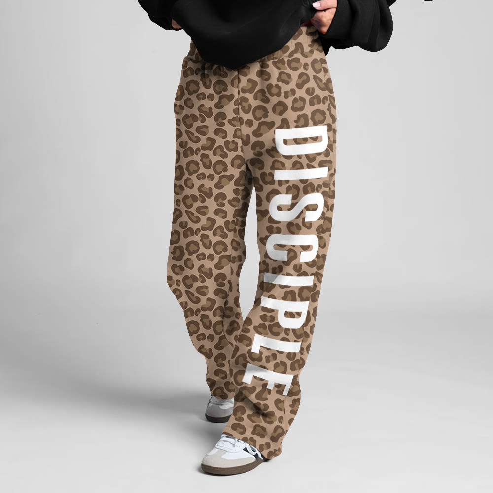 Disciple Leopard Design Print Straight-leg Sweatpants - image 2