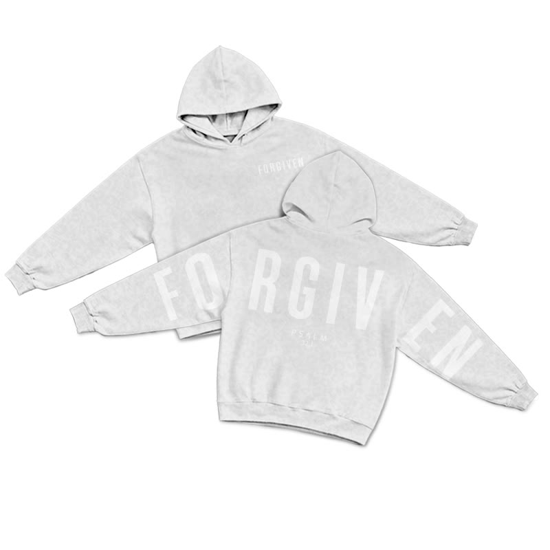 Forgiven Psalm 32:1 Leopard Design Print Causal Hoodie - Light Gray - US44-46(8XL) - image 2