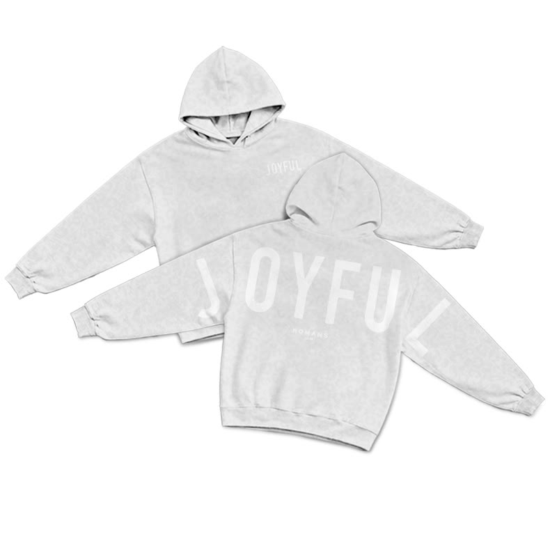 Joyful Romans 12:12 Leopard Design Print Causal Hoodie - Light Gray - US44-46(8XL) - image 2