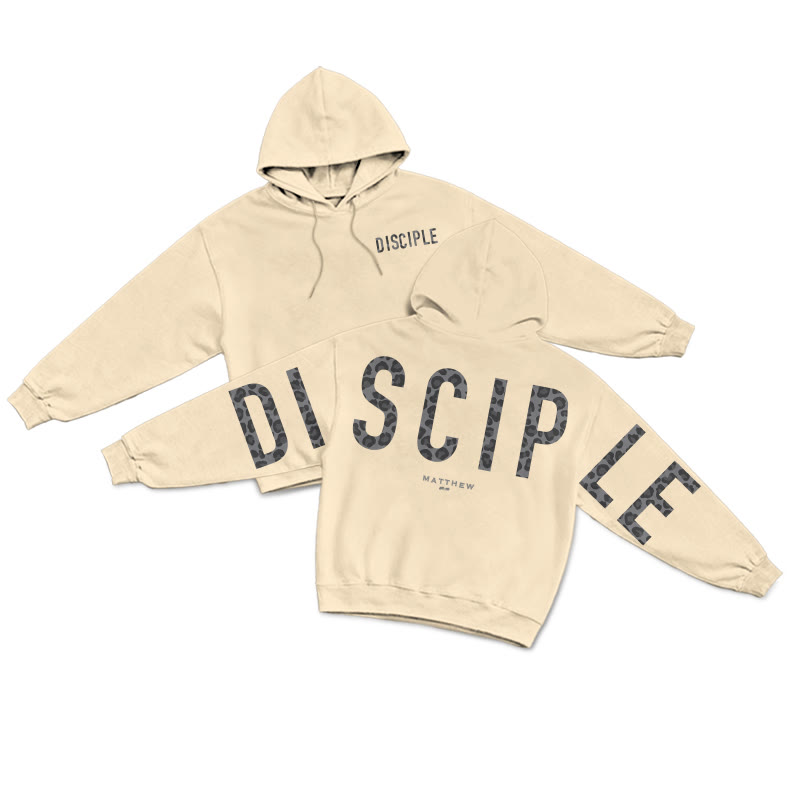 Leopard Design Disciple Matthew 28:19 Print Hoodie - Apricot - US16-18(2XL) - image 4